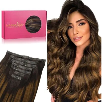 WENNALIFE Seamless Clip-In Hair Extensions offer a smooth, invisible look with a seamless design
