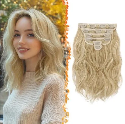 BARSDAR Blonde Clip-In Hair Extension for very short hair