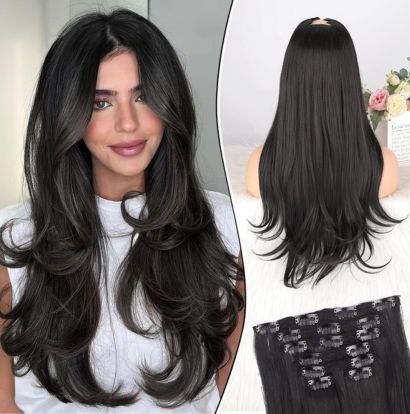 AISI Beauty Straight Synthetic Clip-In Hair Extension