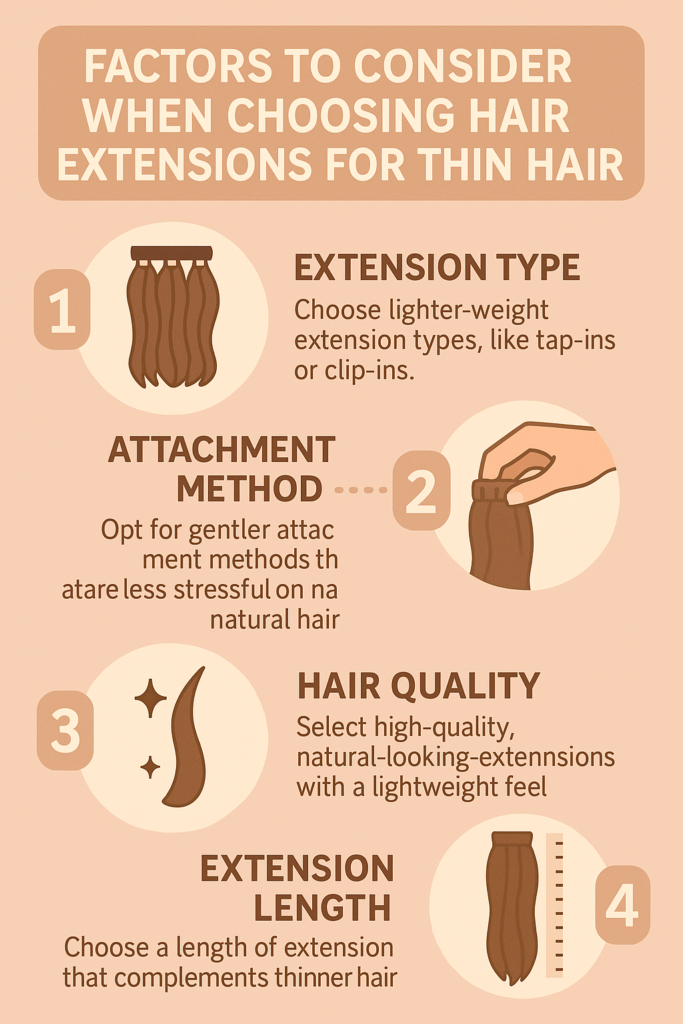 Factors to Consider When Choosing Hair Extension for Thin Hair create a impressive infographic on it