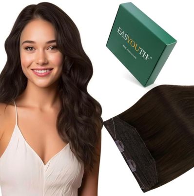 Easyouth 22 Inch Darkest Brown Tape-In Hair Extension