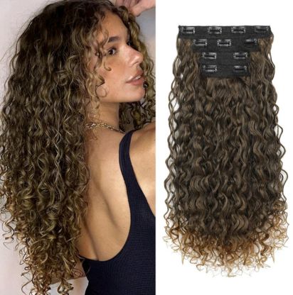 FLUYMOOZ 4-Piece 100% Pure Silk Hair Extensions