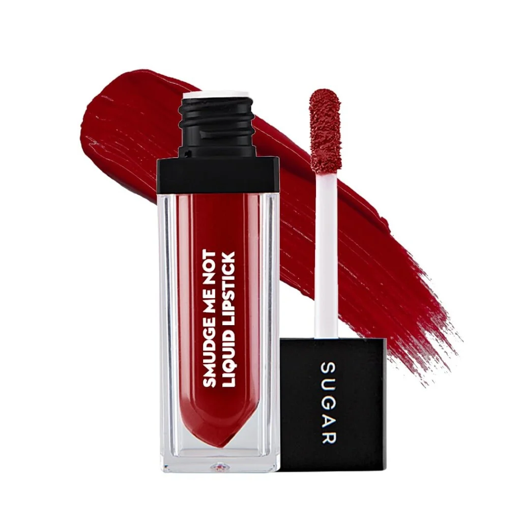 With intense pigment and a matte finish, this lipstick creates a striking effect against fair skin