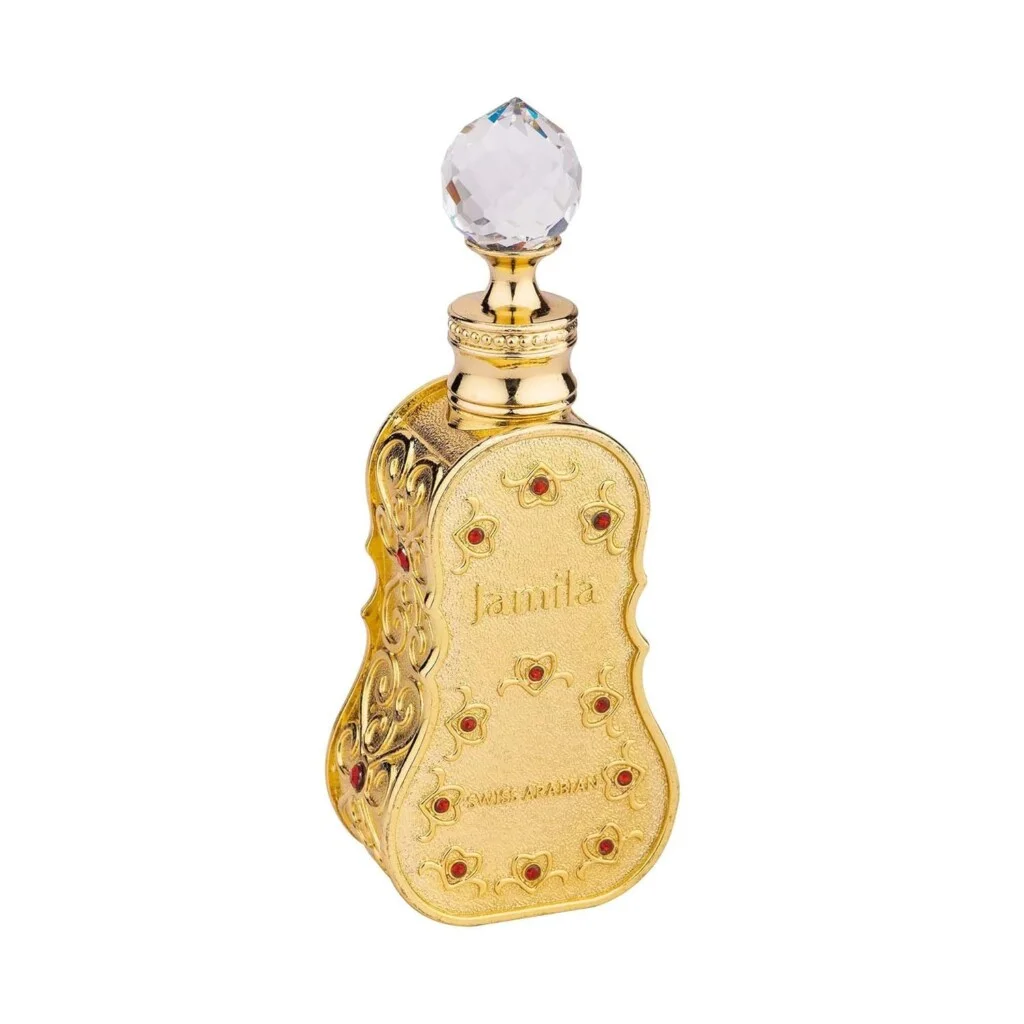 Swiss Arabian is a luxurious mix of smoky oud, sweet rose, and warm amber.