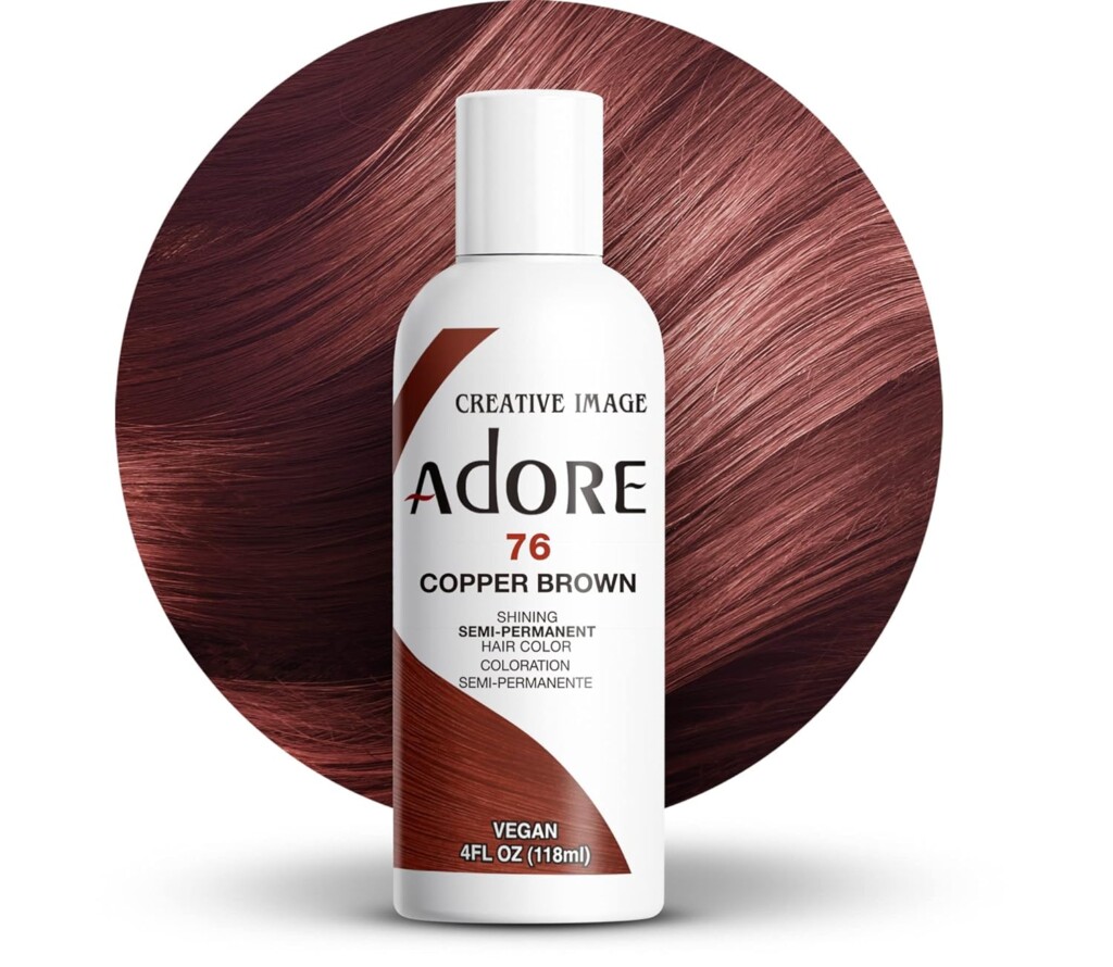 Adore Semi Permanent Hair Color - 076 Copper Brown (Pack of 3)