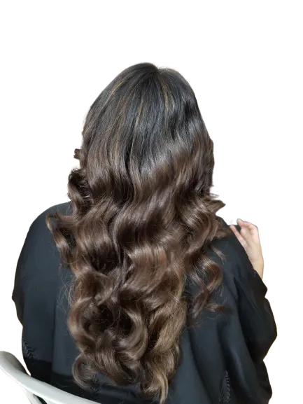 waterfall style mocha balyage on client